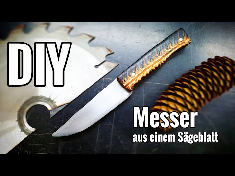 Ein Messer aus einem Sägeblatt und einem Fichtenzapfen ganz einfach selber machen / DIY