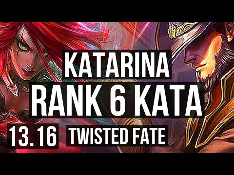 KATARINA vs TWISTED FATE (MID) | 6/0/4, Rank 6 Kata, 800+ games, Dominating | EUW Challenger | 13.16