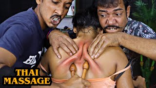 Girl Received Thai Massage | Deep Tissue Body Massage | Neck, Hair, Skin Cracking | ASMR