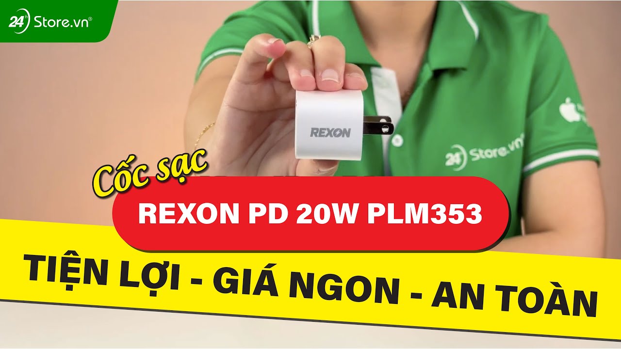 Video Cốc sạc Rexon USB-C 20W PD PLM353