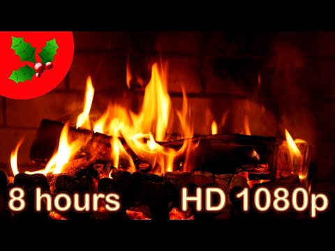 ☆ 8 HOURS ☆ CHRISTMAS MUSIC Instrumental ♫ ☆ CHRISTMAS FIREPLACE ☆ YULE LOG ☆ Upbeat GUITAR Carols