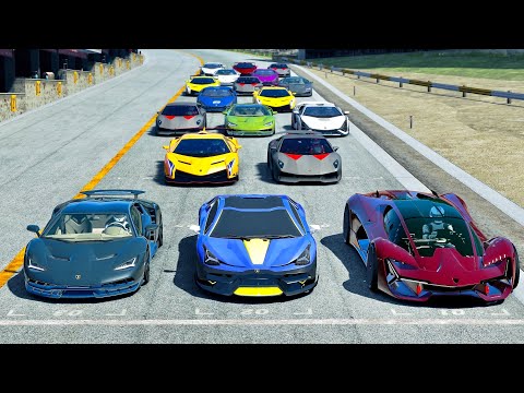 Lamborghini Scorpion Concept vs Lamborghini Hypercars - Drag Race 20 KM