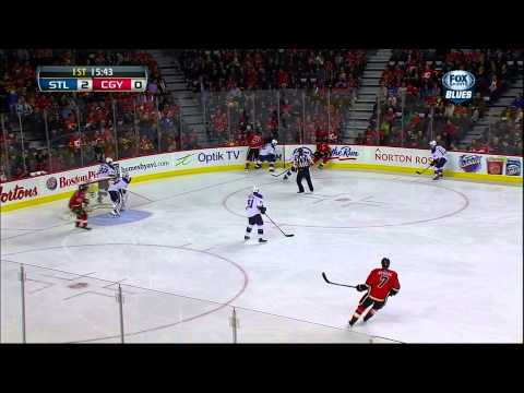 Patrik Berglund goal Feb 15 2013 St. Louis Blues vs Calgary Flames NHL Hockey