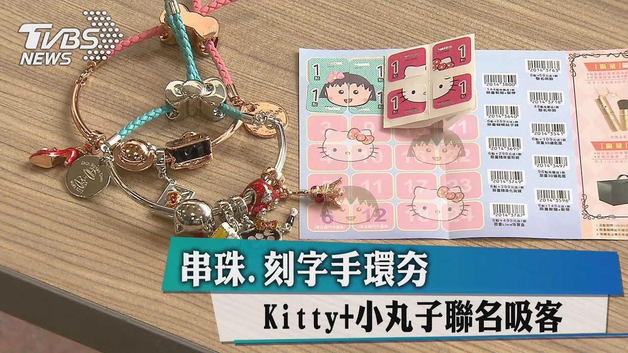 串珠、刻字手環夯 Kitty+小丸子聯名吸客