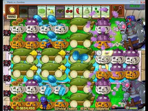 Plants vs Zombies Survival Endless 8000 plus flags - by Hardinero