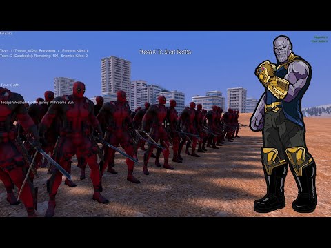 Thanos vs Marvel Army  | Hulk, Ironman and Deadpool | UEBS | UEBS Mods