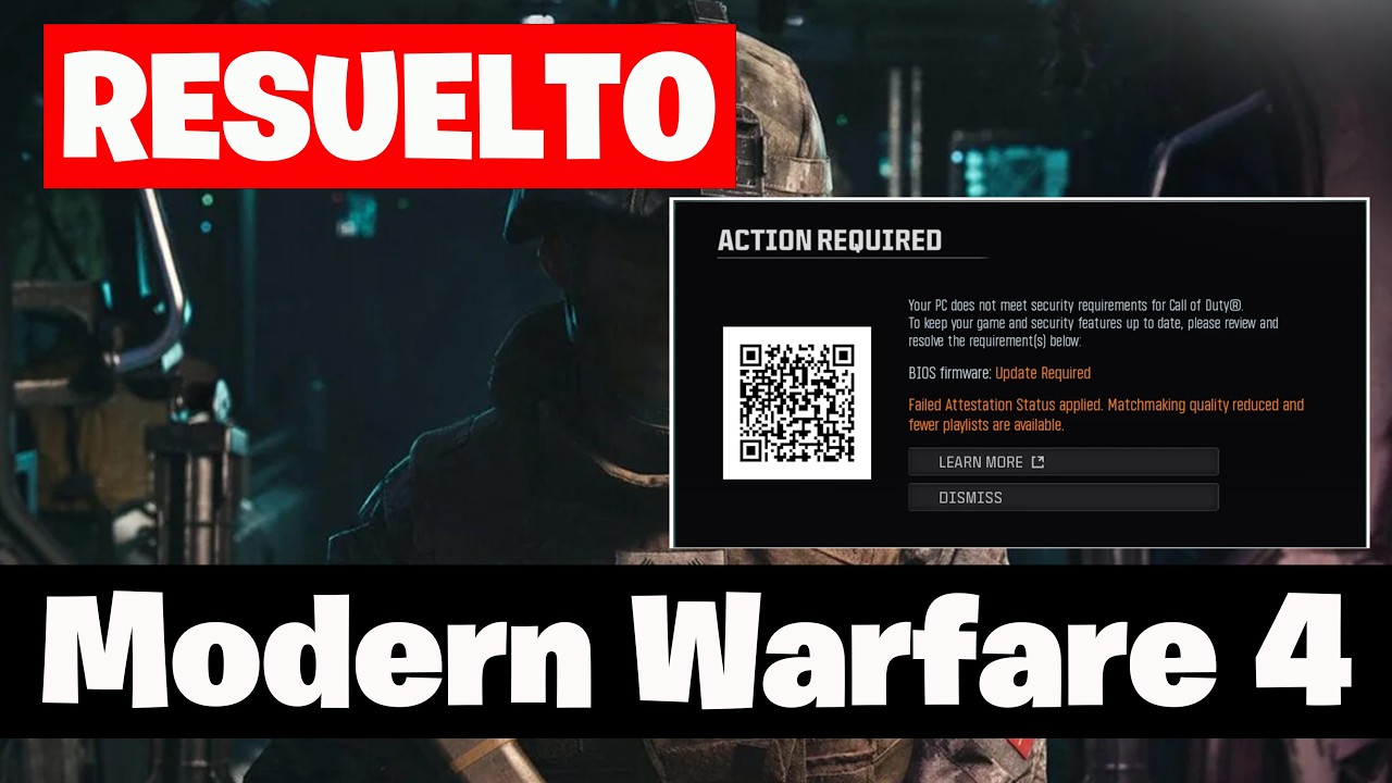 CoD Modern Warfare 4: Solución a “Acción Requerida – Firmware de BIOS: Actualización Requerida”