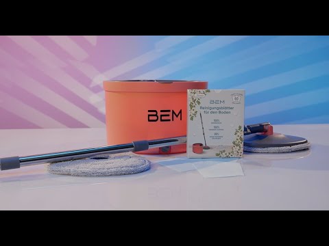 Wischeimer ORBITA Set: Bodenwischer 2-in-1 mit Auswringfunktion & Reinigungsblätter