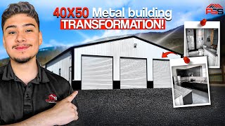 40x50 Metal Building Tour | 2,000 sq. ft Custom Building | $40,000 Met