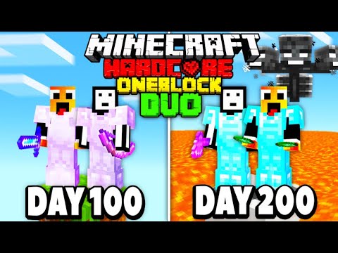 LockDownLife - We Survived 200 Days On ONE BLOCK In Hardcore Minecraft - DUO 100 Days