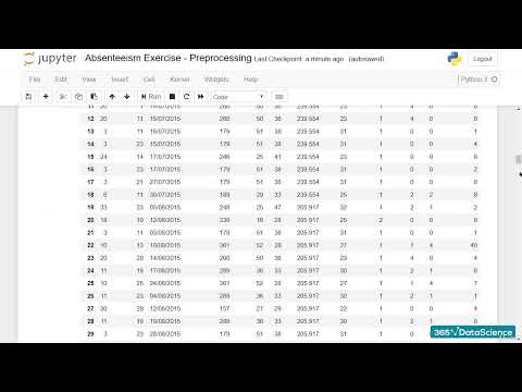 345 Creating Checkpoints while Coding in Jupyter (CASE STUDY - PREPROCESSING THE ABSENTEEISM_DATA)