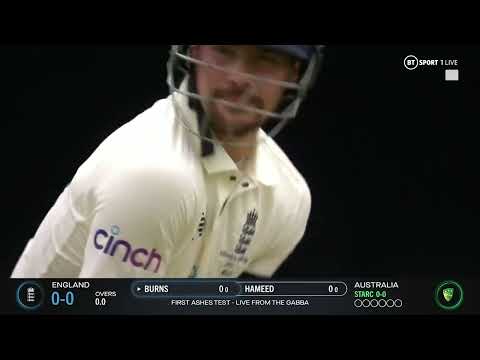 GREIG & BOYCOTT COMMENTARY OF BURNS BOWLED BY STARC #Ashes