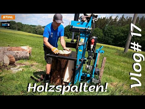 Vlog #17 Holzspalten! Brennholz machen mit 13to HMG Hess Holzspalter