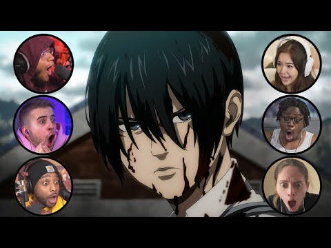 Youtubers Reacting to Mikasa vs Yeagerists l Attack on Titan Season 4 Ep 27