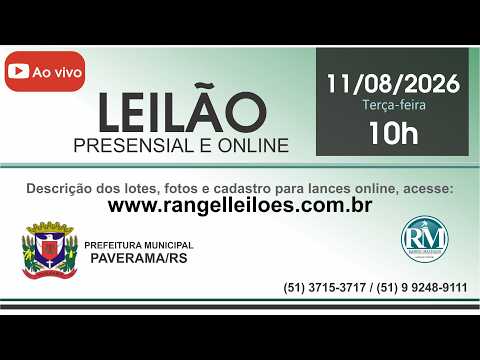 LEILÃO DO MUNICÍPIO DE PAVERAMA/RS   Leilão Rio Grande do Sul