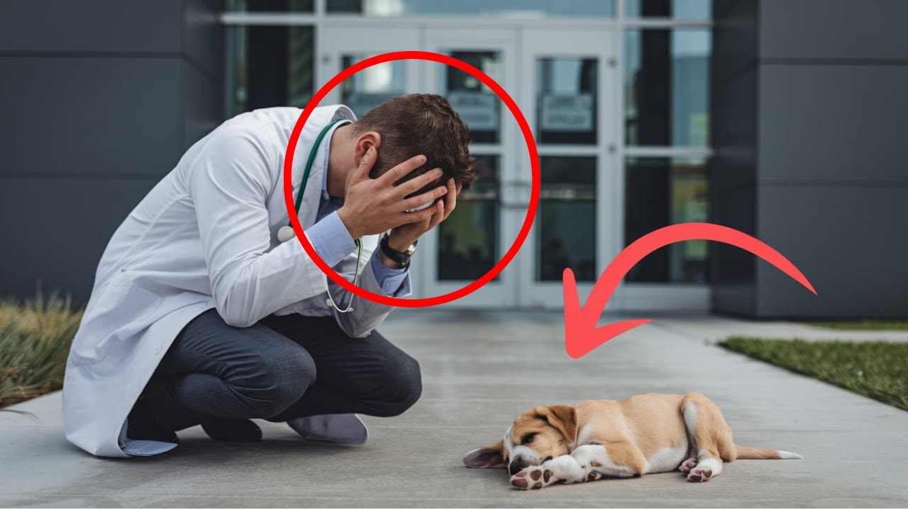 Puppy Sleeps Outside a Hospital Every Night When a Doctor Finds Out Why, He Breaks Down in Tears