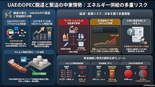 世界情勢ニュース【2026.5.1】OPEC崩壊の衝撃。UAE脱退で原油価格は制御不能へ。「一隻の通過」に隠された日本窒息のシナリオ。
