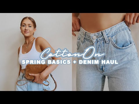TRY-ON HAUL DE ALGODÃO | Estilos básicos de primavera e jeans clássicos