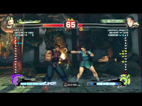 JUNZ_E1 (Ibuki) Vs umehara_daigo13 (Ryu) SSF4 AE Ranked Matches - PSN