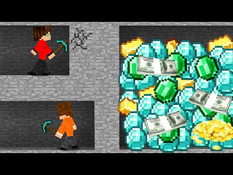 DIAMONDS AND EMERALDS UNEARTHED! SmileSlow vs Sebek in Minecraft!