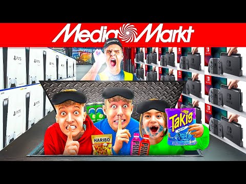 1 NACHT HEIMLICH im MEDIA MARKT übernachten! 😨 (geht schief)