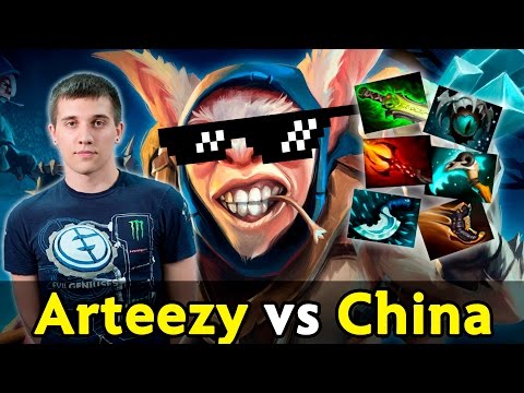 Arteezy practicing Meepo — 9000 MMR vs China