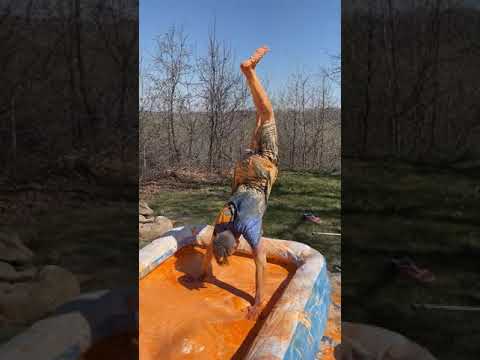 Swimming in a pool of oobleck #Shorts