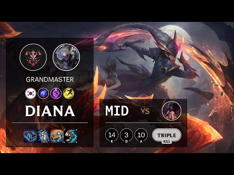 Diana Mid vs Akali - KR Grandmaster Patch 10.19