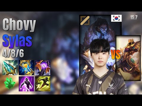 Chovy Mid Sylas vs Azir lol KR solo rank Full Game 15.7 | 쵸비 사일러스 vs 아지르
