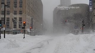 1/27/2015 Boston, MA Morning Blizzard  &amp; Heavy Snow B-Roll