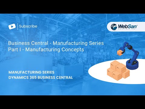 Microsoft Dynamics 365 Business Central  Manufacturing Series Part I: Manufacturing Concepts