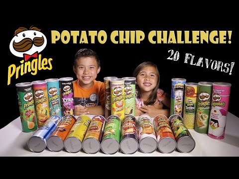 PRINGLES CHALLENGE! 20 Flavors! Extreme Potato Chip Tasting Contest! Video