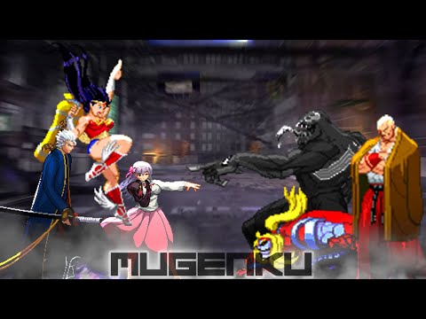 Matou Sakura vs Venom, Wonder Woman vs Omega Red, Vergil vs True Geese Howard MUGEN