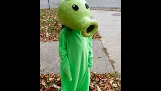 HOW TO make a peashooter costume PLANTS VS ZOMBIES!!  tutorial