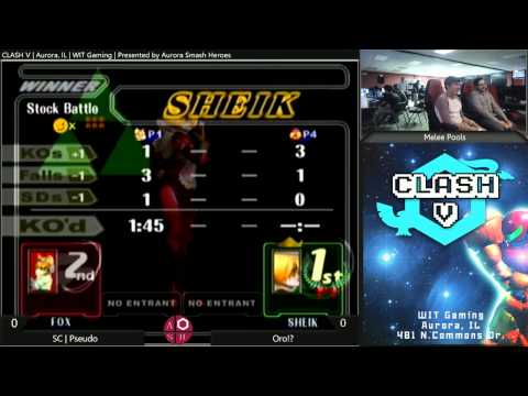 SC | Pseudo (Fox) vs. Oro!? (Sheik) - Melee Pools Clash V