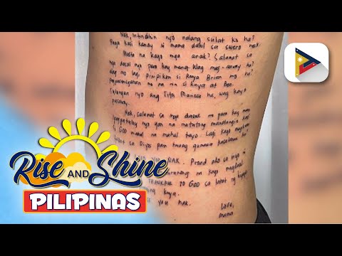 Isang lalaki pina-tattoo ang liham ng namayapang ina