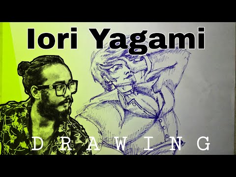 Iori Yagami ink drawing