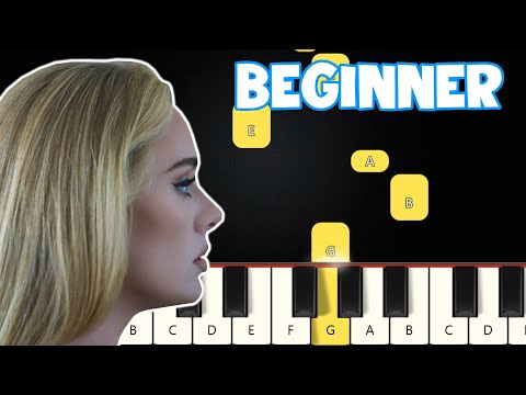 Easy On Me - Adele | Beginner Piano Tutorial | Easy Piano