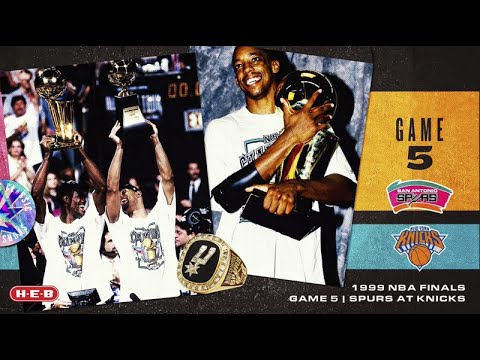 NBA Finals 1999. Spurs vs Knicks - Full Game Highlights. Game 5. Spurs FIRST NBA Championship