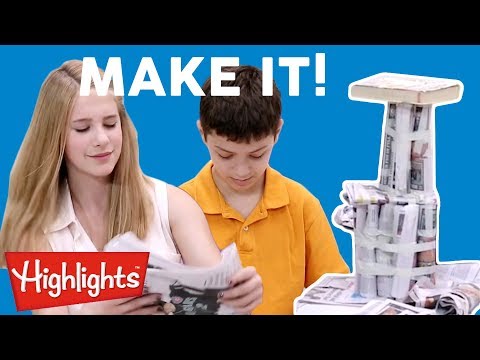 News Paper Skyscraper | Kids Make It! | Crafty Kids Videos | Highlights - Kingdom Kids Zone, Little Learners - Highlights Kids
