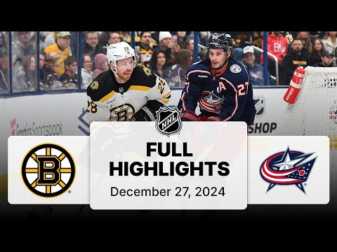 NHL Highlights | Bruins vs. Blue Jackets - December 27, 2024