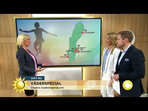 Väderspecial: Dagens badtemperaturer - Nyhetsmorgon (TV4)