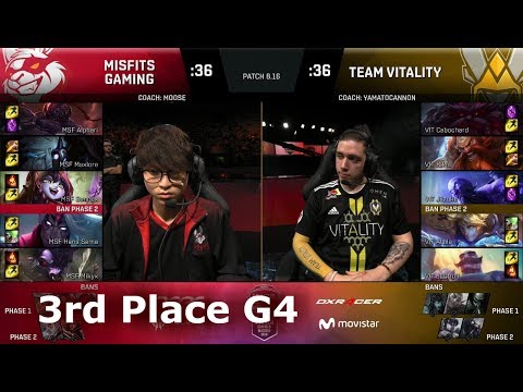 Misfits vs Vitality Game 4 | 3rd Place S8 EU LCS Summer 2018 | MSF vs VIT G4