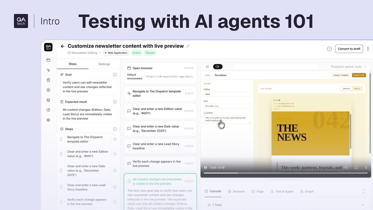 QA.tech Intro – Testing with AI agents 101