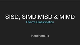 Flynn's Architecture - SISD, SIMD, MISD & MIMD