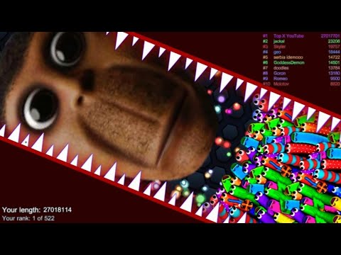 Slither.io A.I OBUNGA NEXTBOT vs TINY Pro Snakes - Epic Skin Slitherio Vip Gameplay - World Record