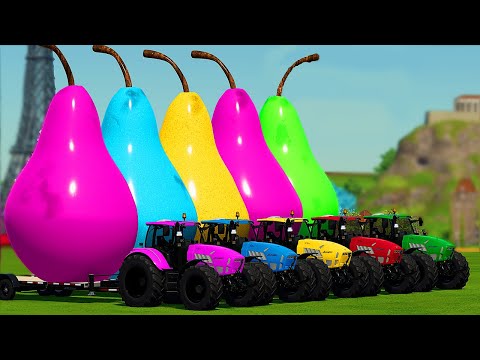 LOAD AND TRANSPORT PEARS WITH LAMBORGHINI TRACTORS - Farming Simulator 22