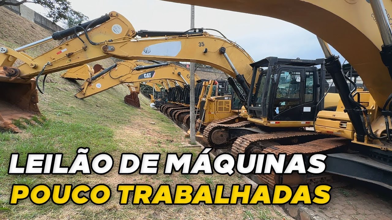 LEILÃO DE MÁQUINAS: RETRO, PATROL, ROLO COMPACTADOR, ESCAVADEIRA