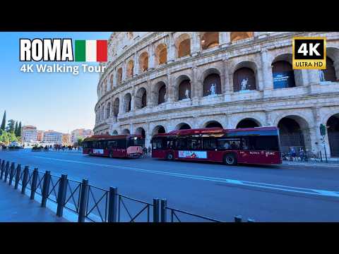 Rome Walking Tour 4K ☀️ | Peaceful Walk in the Historic Center