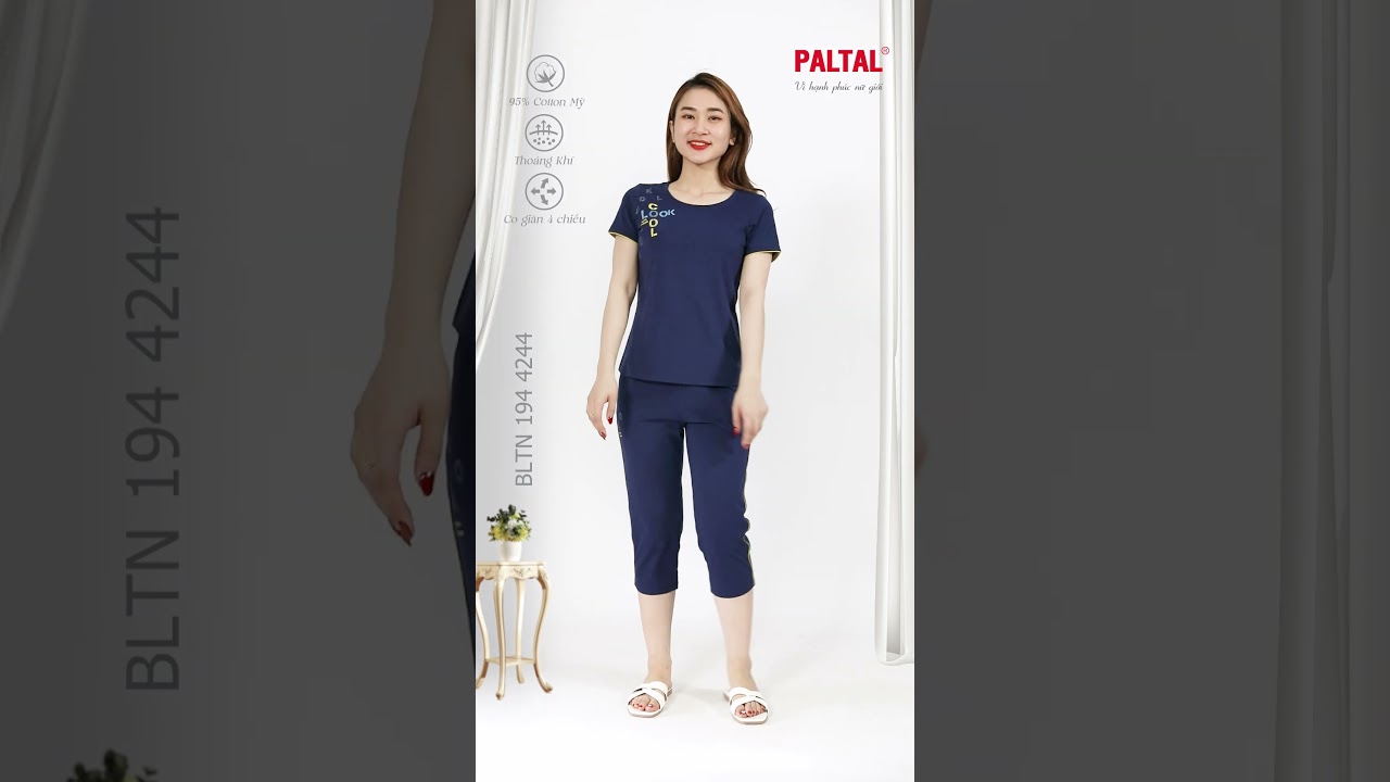 Set đồ bộ nữ kiểu quần lửng tay ngắn cotton cvc mát 194p 4244